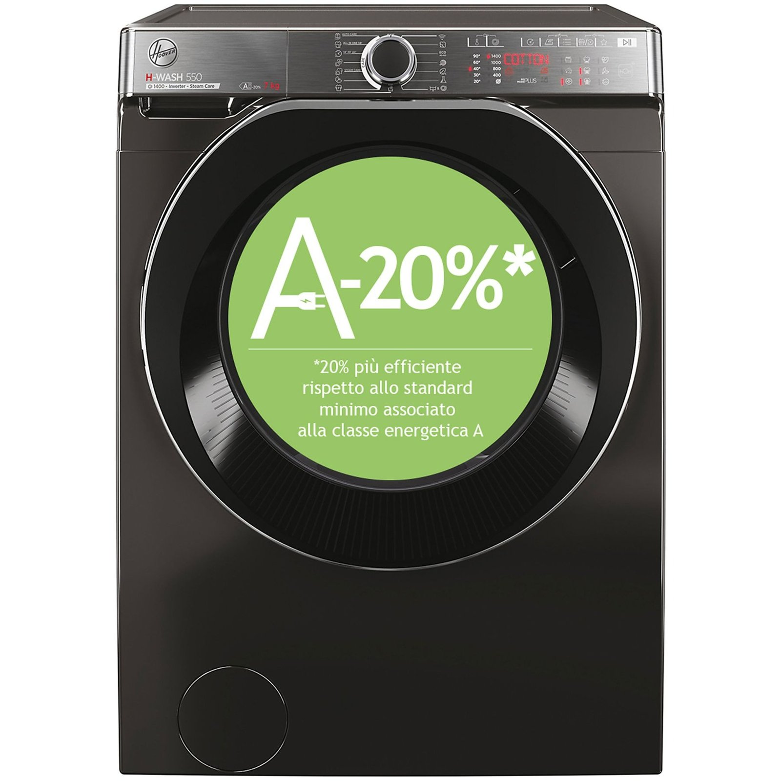 HOOVER H5WPB447AMBCB8-S LAVATRICE, Caricamento frontale, 7 kg, 45 cm, Classe A