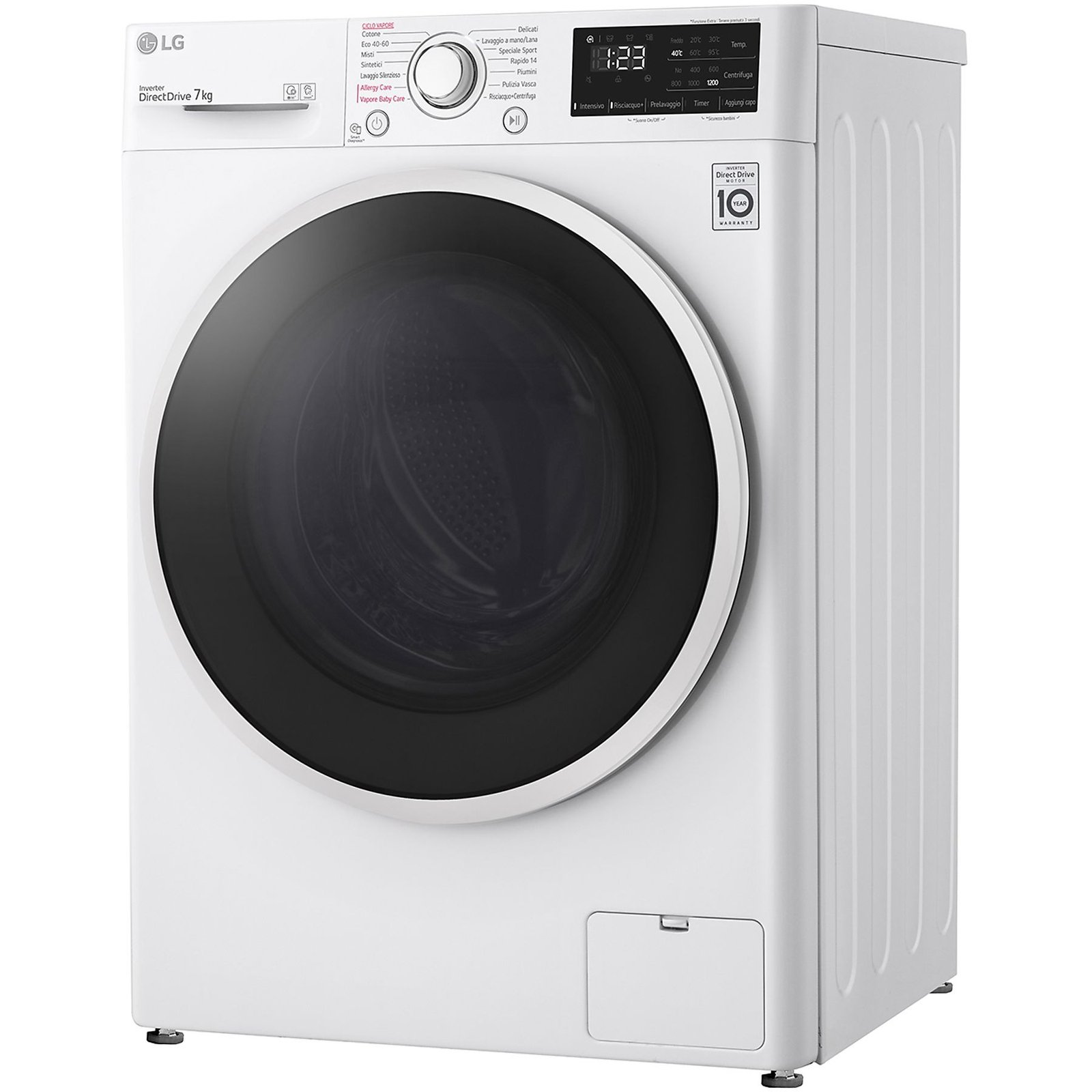 LG F2WV3S7SHE LAVATRICE SLIM, Caricamento frontale, 7 kg, 47,5 cm, Classe D