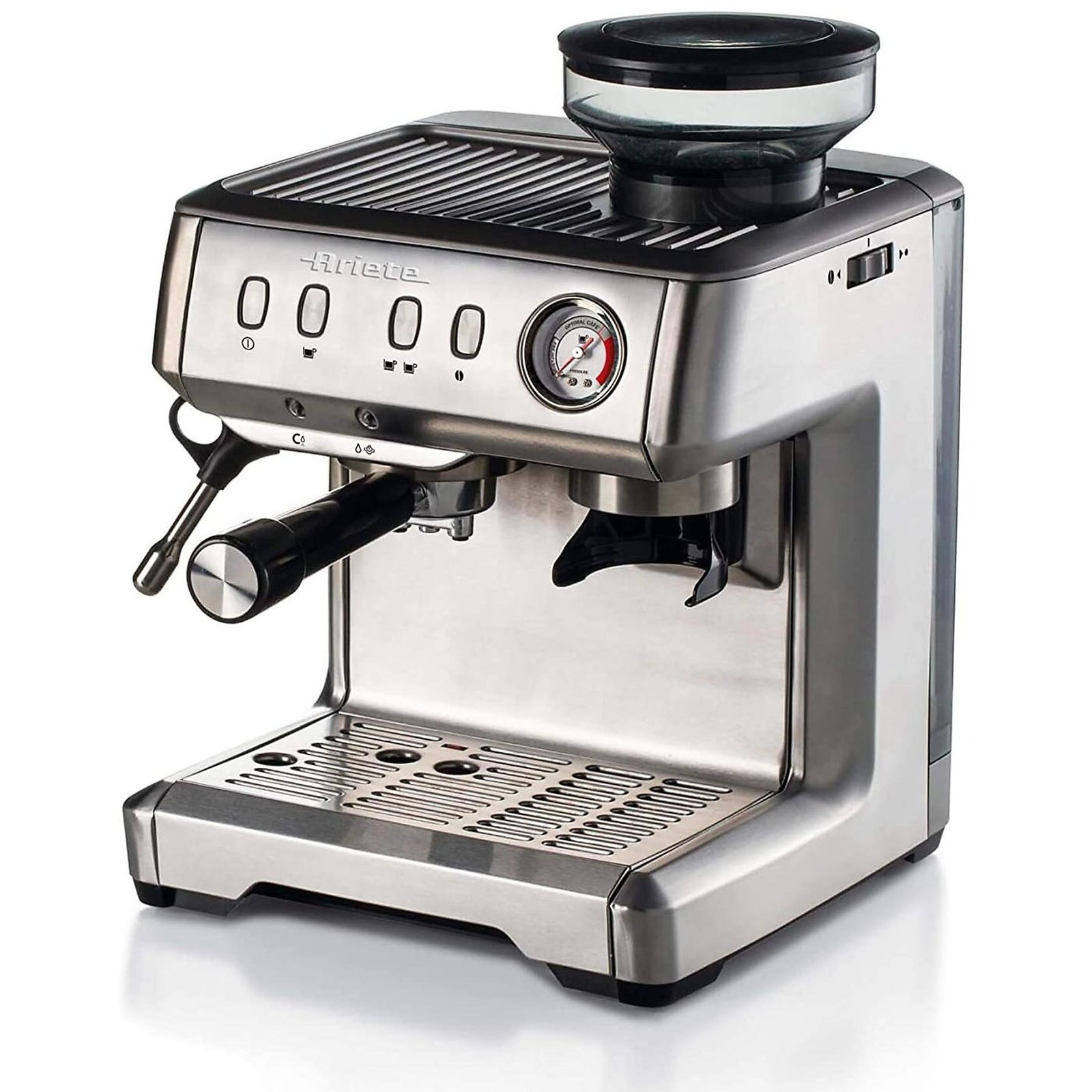 MACCHINA CAFFÈ ESPRESSO ARIETE ESPRESSO METAL CON MACINA, 1600 W, METAL