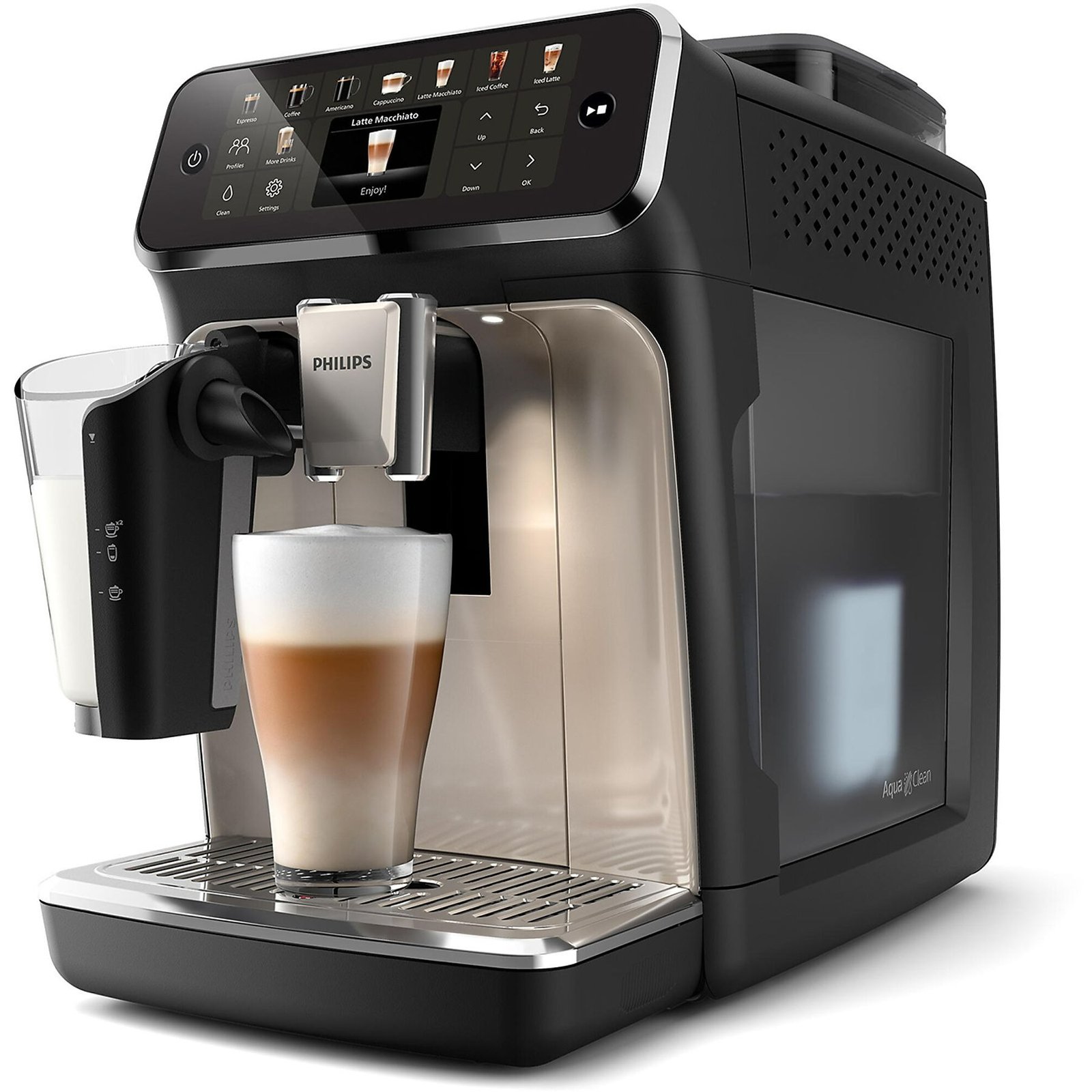 PHILIPS Series 5500 LatteGo EP5547-90 MACCHINA CAFFÉ AUTOMATICA, Nero, Cromato
