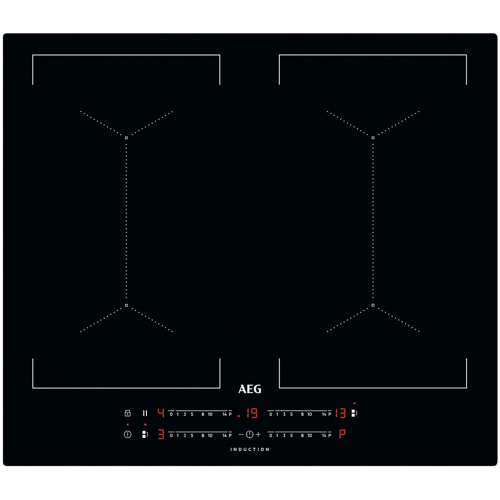 PIANO COTTURA A INDUZIONE AEG IKE6445SIB, 4 zone cottura, 58 cm x 51 cm