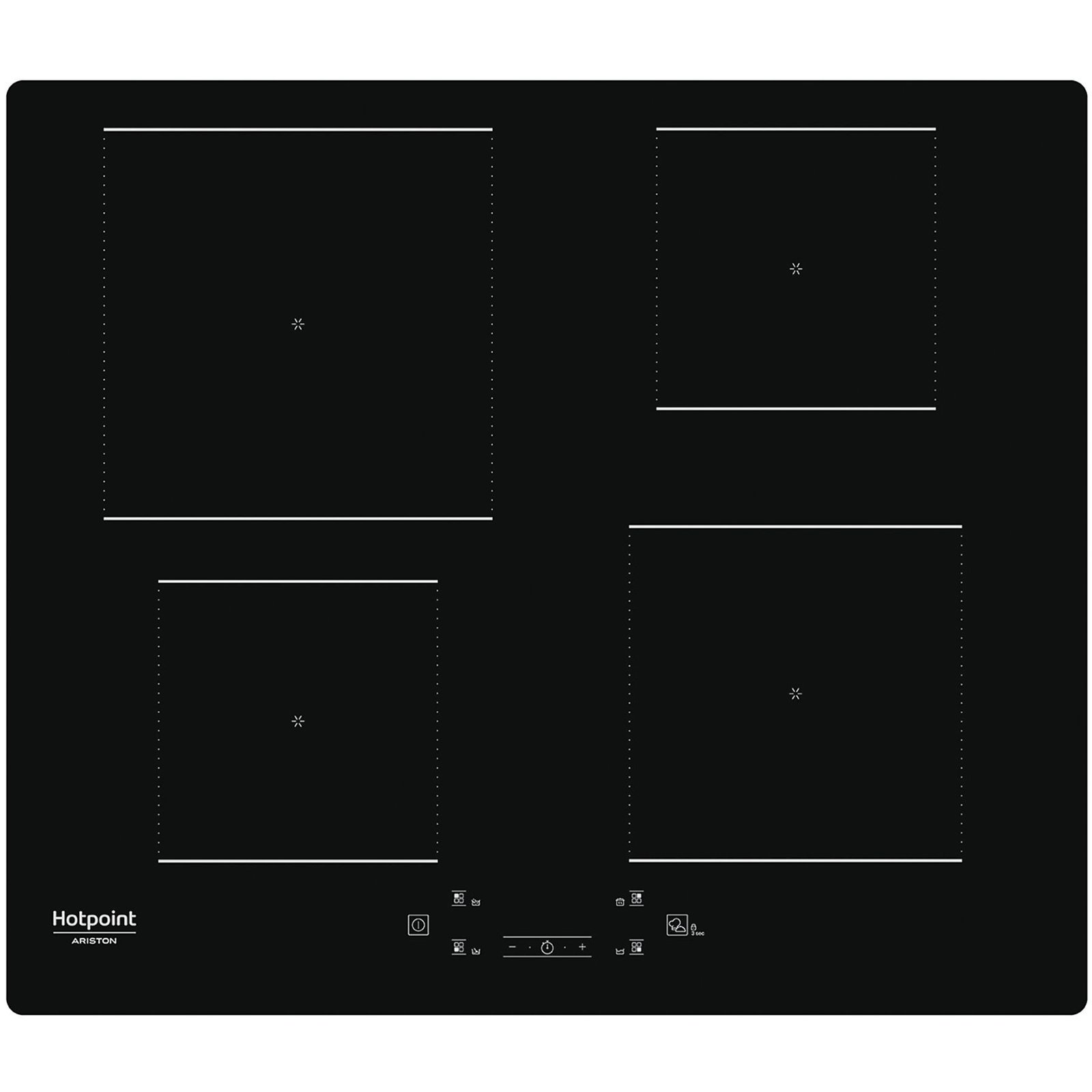 PIANO COTTURA A INDUZIONE HOTPOINT HQ 5660SNE, 4 zone cottura, 59 cm x 51 cm