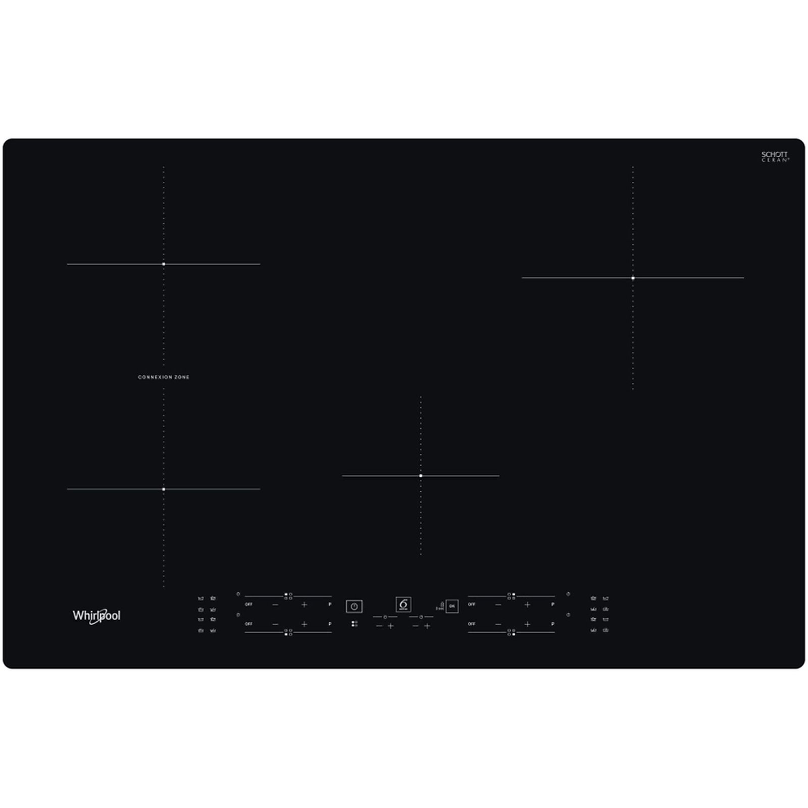 PIANO COTTURA A INDUZIONE WHIRLPOOL WB B4877 NE, 4 zone cottura, 77 cm x 51 cm