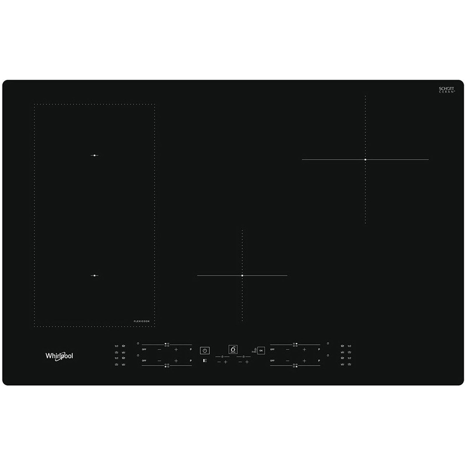 PIANO COTTURA A INDUZIONE WHIRLPOOL WL B2977 NE, 4 zone cottura, 77 cm x 51 cm