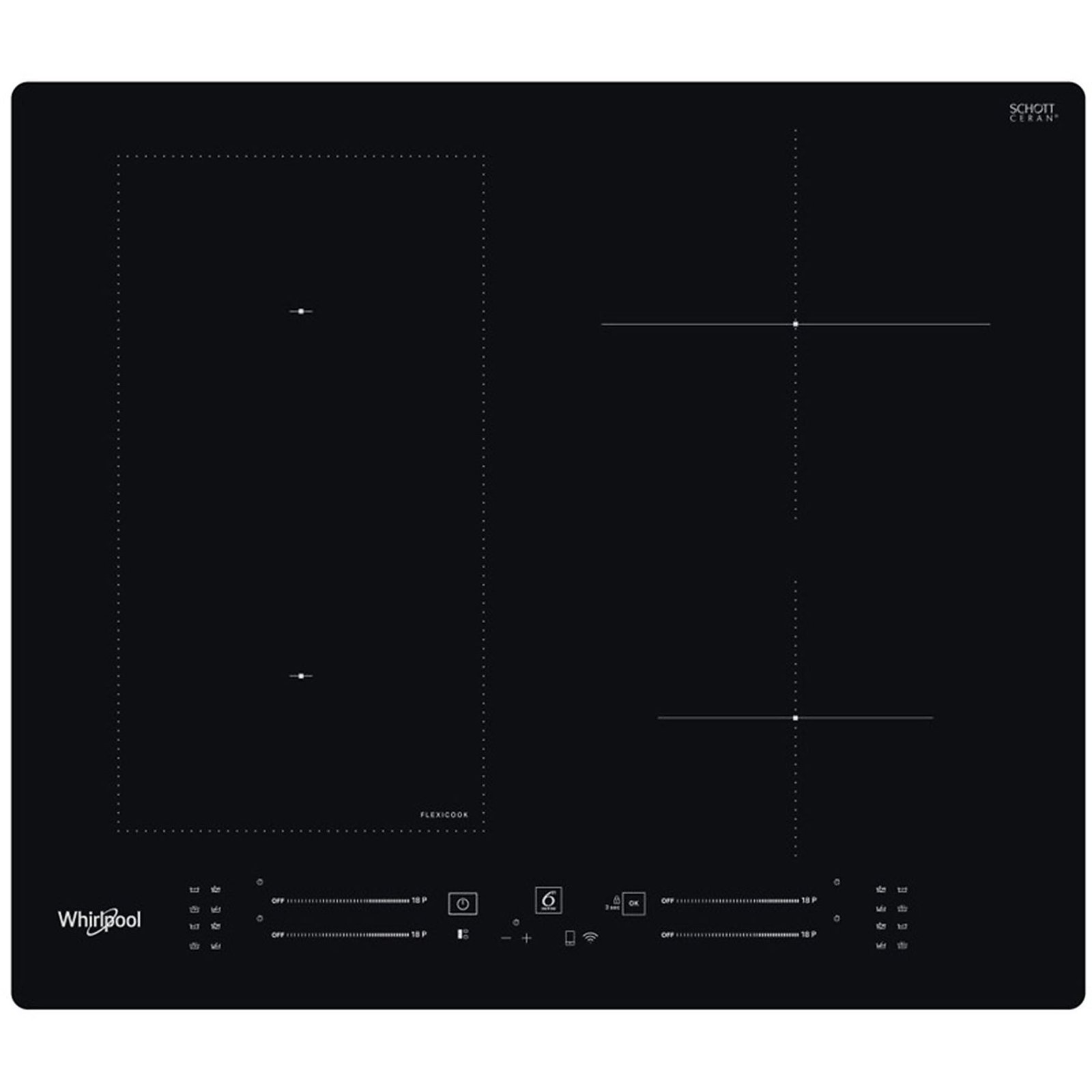 PIANO COTTURA A INDUZIONE WHIRLPOOL WL S2260 NE, 4 zone cottura, 59 cm x 51 cm