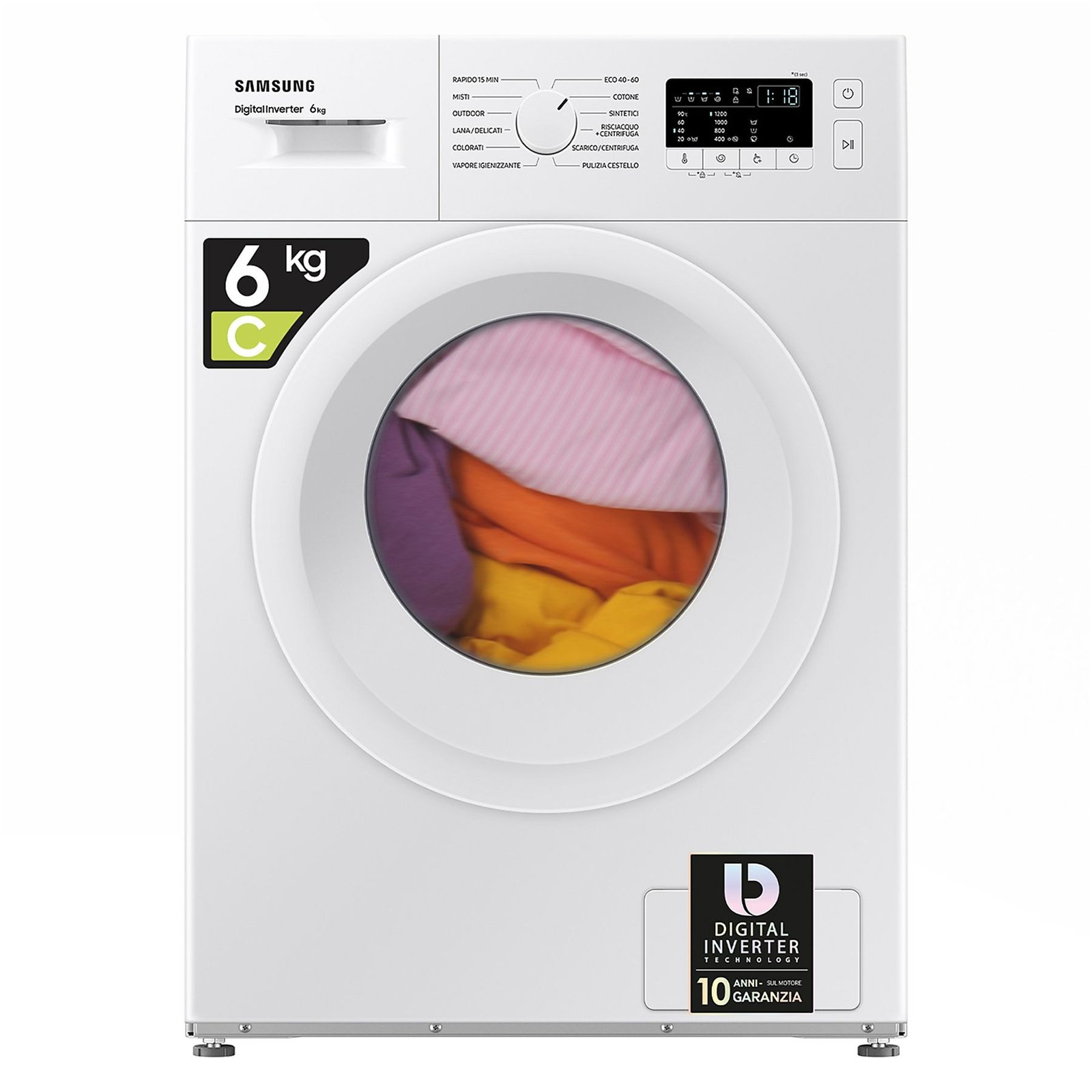 SAMSUNG WW60A3120WE-ET LAVATRICE SLIM, Caricamento frontale, 6 kg, 40 cm, Classe C