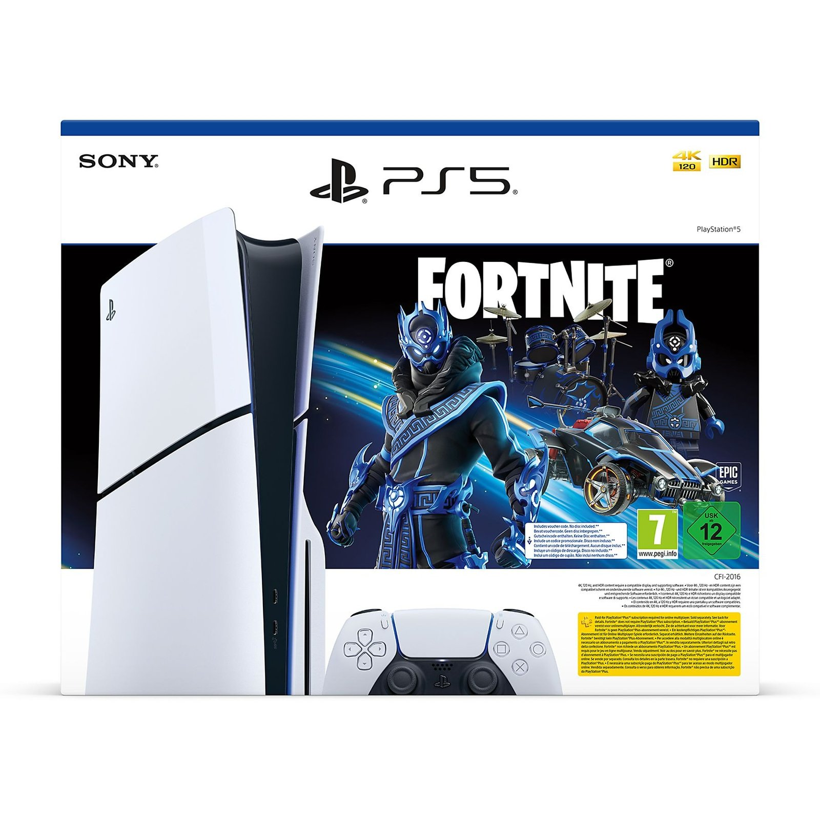 SONY PS5 Disc Fortnite Cobalt, Bianco
