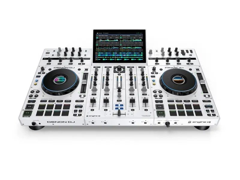 DENON DJ PRIME 4+ WHITE - 4-Deck Standalone DJ Controller in Special Edition WHITE FINISH